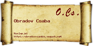 Obradov Csaba névjegykártya